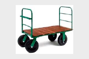 Carro Plataforma Madeira 800KG com Rodas Pneumáticas e Abas