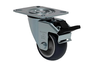 Rodízio Giratório 3” com Freio 80kg (Placa)